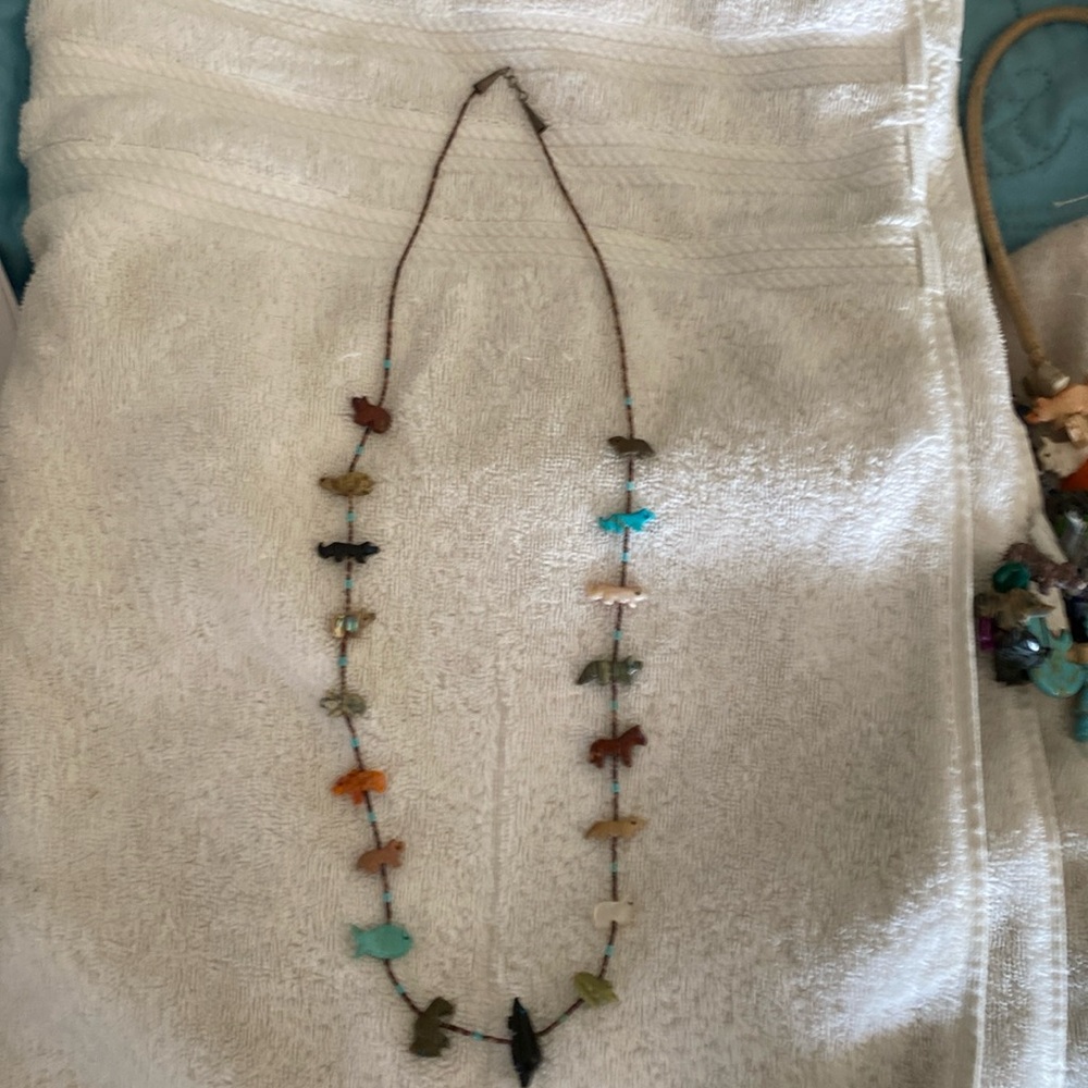 Beautiful heishi necklace with sterling silver cone clasp